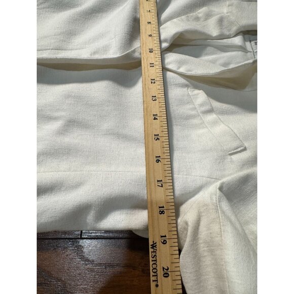 Abercrombie & Fitch White Cream Linen Long Sleeve Button Blazer Coat Jacket S - Picture 6 of 8